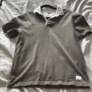 Frank & Oak Brown Polo Shirt Casual Cotton - M